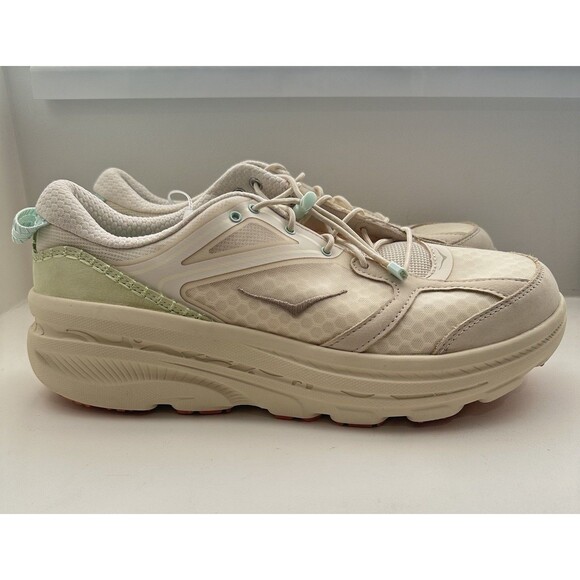 HOKA U Bondi B3 Oat Milk W 14/M 13 Sneaker Cushioned Mesh Activewear Casual Run - Picture 2 of 12